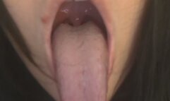 thick goth girl teasing you with her long tongue