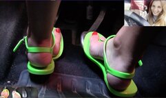 FLIP FLOPS PEDAL PUMP! Lady Scorpion & Lady Sara Intense POV Driving & Revving