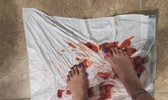 Strawberry mushy smashing feet