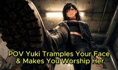 POV Face Trampling & Boot Worship - Yuki Makes You Lick Her Tactical Boots Clean