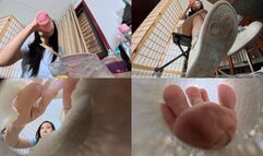 smell the giantess feet while she eatVR360