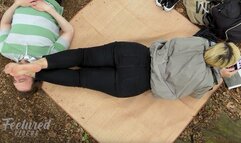Resting my feet on your face whilst I relax in the park (Full HD 1080 MP4)