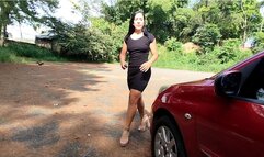 Kendra in a Sexy Dress: Cranking and Revving