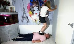 Schoolgirl Danielle Steps On Her Slave (4K)