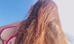 flashing my big boobs while I am at the public beach