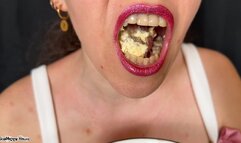 Soft Chewing Food Eating with Red Lipstick ASMR