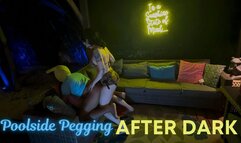 Poolside Pegging After Dark