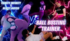 Ballbusting Trainer with Trinity Infinity and Beasty Busted- CBT COCK AND BALL TORMENT BALL BUSTING BALL KICKING BALL PUNCHING BOXING GLOVES LEGGINGS GYM TRAINER FANTASY GYM SHOES FEMDOM FEMALE DOMINANTION FEMALE SUPREMACY FITNESS FETISH CFNM