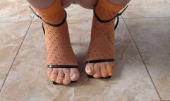 Fishnet socks on my big toes