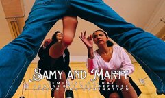 Samy and Marty feminist casual pantyhose selfdefense lesson