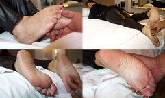 Chubby Mia, cute and sensitive barefeet at my hands - MOV