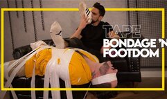 Hex transforms Tonny into his new footrest using duct tape (1080p) Male bondage - Gay Domination - Gay Bondage - Sneaker fetish - Tape bondage - Foot fetish - BDSM