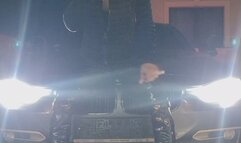 Nicotine Craving Hooked – Chain Smoking On A BMW Hood Between The Headlights