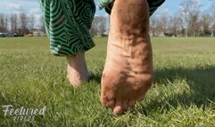 Dirty barefoot park feet (Full HD 1080p MP4)