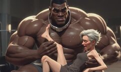 Granny Moaning in Pleasure - Strong Black Man Sucking Her Feet
