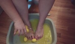 Squisherella Mashes Pickled Eggs with Her Big Nasty Feet