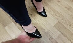 Chelsea's 2 Pairs Of Shoes Stepping On Hands & Fingers