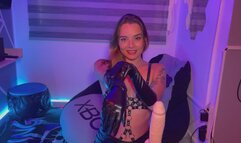 deliciosa paja con guantes de cuero