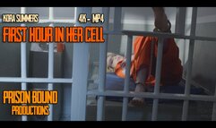 First Hour In Her Prison Cell : Kora Summers Locked Up in Her Prison Cell Shackled and Barefoot 4K - MP4