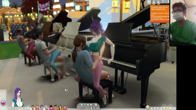 640px x 360px - The Sims 4:6 People Playing The Piano For Sex Porn Video