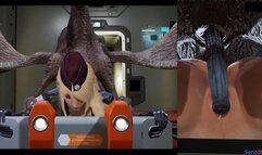 Monster Byakhee and Anya (Fallen Doll: Operation Lovecraft)