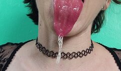 Spit Fetish Long Tongue Drool & Tit Play