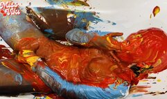 Office worker in paint! Filling lingerie! Masturbation!