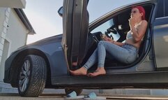 Nicotine Craving Driver Girl – Relaxing Denim Smoking POV