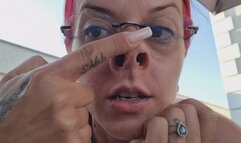 Sticky Booger Tongue Play – Gross Nose Fetish Swallowing