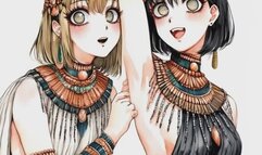 Sexy high class 1920s anime manga flapper girl performers get lesbian and raunchy and lick sweaty post dance armpits in this kinky steaming video