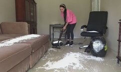 cleaning up foam balls