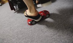 Asian model smashing toy car