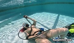 Aquaphilias- Underwater Fetish Siren Busty Redhead Catherine Foxx Erotically Chained Dancing on Scuba