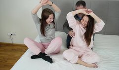 Dragon Fruit and Jessie Rose - When Friends Tickles - Tickling, Strip, Topless, Adultstars, tits, armpits, feet