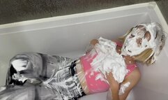 Messy with Shaving Foam! And Then Wet!