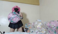 Kecha tries to sit pop your bobo balloons