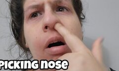 Big Nose Picking Close Up