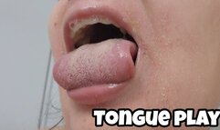 Tongue & Mouth Play Close Up - Long Tongue Wiggling Chubby Girl