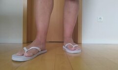Walking And Making Flip-Flop Sounds