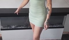 Giantess goddess Charlie Caroline Crushes a 2 Chevrolet Corvette's in gold strappy heels with painted toenails full body view