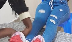 Angela Is in bondage Sock Gagged Foot Worshipped and Tickled by Joy