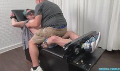 Construction Worker Mattie Tries Tickling in the Tickle Chair While Matt Strips Him of His Shirt and Shoes Pt1
