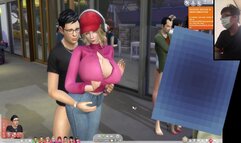 The Sims 4:10 People in the Floor-to-ceiling Window Passionate Sex (some Clips Special Masking)