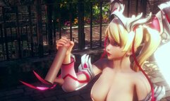 3D HENTAI OVERWATCH Mercy Jerking off your Cock