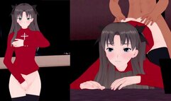 [VR 360 4K] Rin Tosaka Fate/stay Night Showing off the Pussy