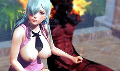 Demon Hard Fuck in the Mouth of Princess Elizabeth