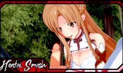 Asuna Swallows Kirito's Load before Riding his Face - Sword Art Online Hentai