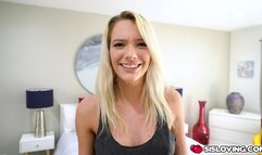 Getting a blowjob from my blonde stepsis