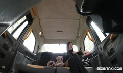 Girl fucks in a taxi without restraint