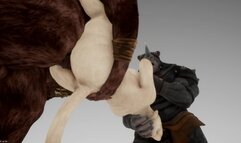 Innocent Furry Girl x Monster Cocks